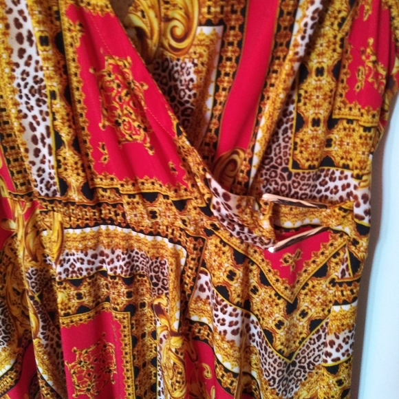 Wrapper Sleeveless Surplice Buckle Dress Sz 1X - Picture 5 of 6